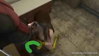 Rogue and Deadpool fucking session with lots of footjobs and hard fucking