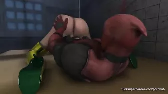 Rogue and Deadpool fucking session with lots of footjobs and hard fucking