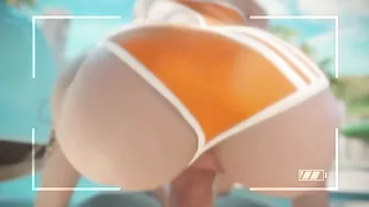 Overwatch Tracer showing her hot hentai pussy and riding large penis as well