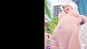 2B hentai showing the romantic side of the good looking cyborg schoolgirl