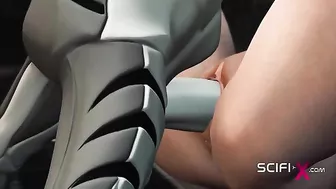 Spaceship sex with a good looking white haired gal and some robot thing