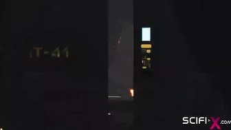 Spaceship sex with a good looking white haired gal and some robot thing