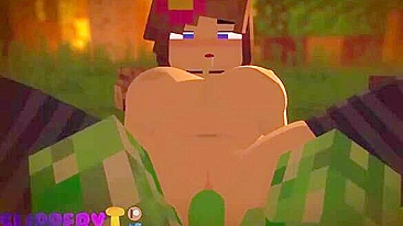 Minecraft girl enjoying the rough action with hardcore pussy pleasure up close