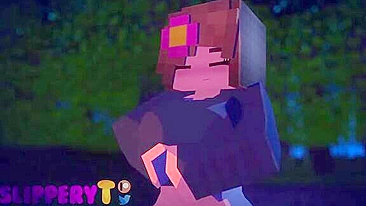 Minecraft girl enjoying the rough action with hardcore pussy pleasure up close