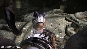 Dino fucking featured in a hentai sex scene that deals with insane orgasms