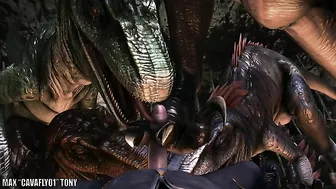 Dino fucking featured in a hentai sex scene that deals with insane orgasms