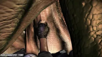 Dino fucking featured in a hentai sex scene that deals with insane orgasms