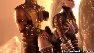 Hot banging session showing Mileena and other Mortal Kombat girls in hentai