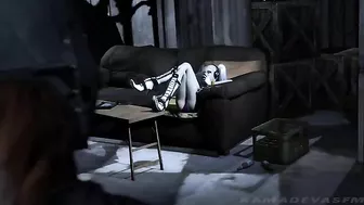 Futa Harely Quinn uses her giant penis to punish superhero pussy from behind