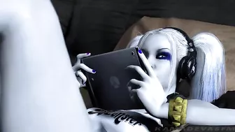 Futa Harely Quinn uses her giant penis to punish superhero pussy from behind