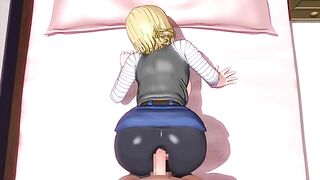 Android 18 from DBZ using her nice boobies to keep that dick extra stiff