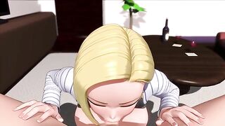 Android 18 from DBZ using her nice boobies to keep that dick extra stiff