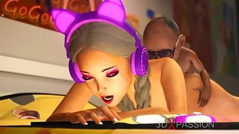 Even more hardcore prying is what she is in for here... with a scary midget