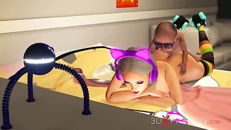 Even more hardcore prying is what she is in for here... with a scary midget