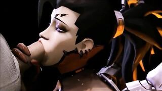 Mercy and other Overwatch hentai whores getting off with riding and more