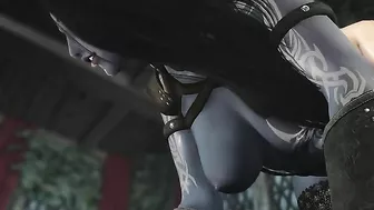 This girl has nice legs and she is ready to deepthroat human cocks as well