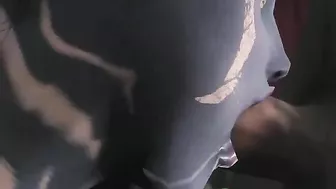 This girl has nice legs and she is ready to deepthroat human cocks as well