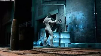 Great fuck movie showing Wolverine dominating Catwoman's cunt from behind