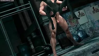 Great fuck movie showing Wolverine dominating Catwoman's cunt from behind