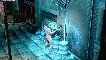 Great fuck movie showing Wolverine dominating Catwoman's cunt from behind