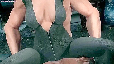 Great fuck movie showing Wolverine dominating Catwoman's cunt from behind