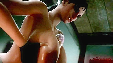 Jill Valentine tittyfuck masterpiece with cock riding and hardcore gaping