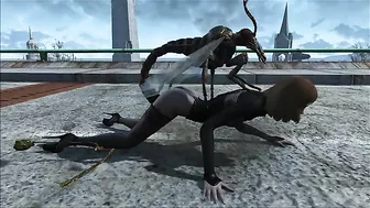 Fallout insect creature fucking horny hentai babe while she is still outside