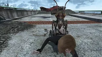 Fallout insect creature fucking horny hentai babe while she is still outside
