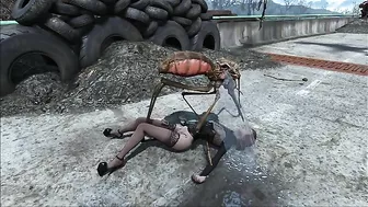 Fallout insect creature fucking horny hentai babe while she is still outside