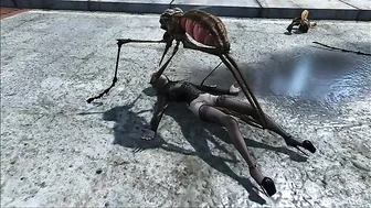 Fallout insect creature fucking horny hentai babe while she is still outside