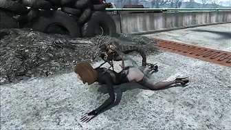 Fallout insect creature fucking horny hentai babe while she is still outside