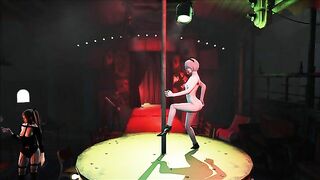 2B from Nier showing her firm booty and looking hot along the way on the pole