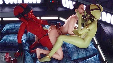 Easy to lick boobs and vagina in a Star Wars hentai compilation with gape