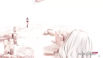 Wonder Woman is ready to service a Super futa cock in this outdoor scene