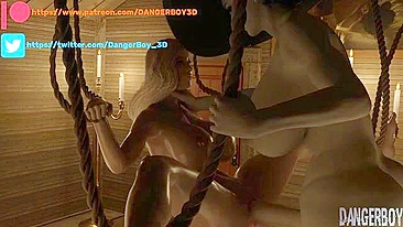 Resident Evil vampire mommy getting it on with a girl that loves futa dick