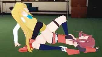 Akiza Izinski Yu-Gi-Oh in a hot lesbian hentai crossover with scissoring