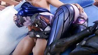 The scenery of the video is so sexually hot Overwatch Widowmaker POV hentai sex