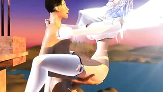 Awesome pron video showing sexy hentai action with a big boobs angel lady