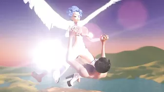 Awesome pron video showing sexy hentai action with a big boobs angel lady