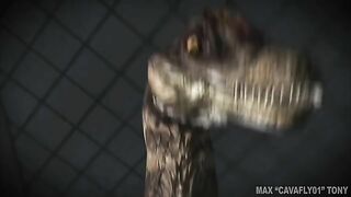 Dinosaur fucking a girl's pussy in a POV fucking with taboo pleasures in HD