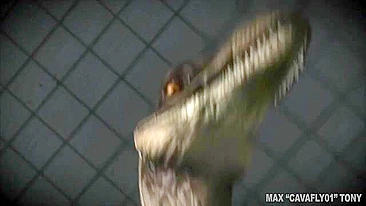 Dinosaur fucking a girl's pussy in a POV fucking with taboo pleasures in HD