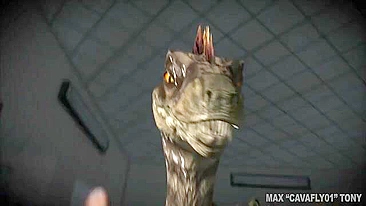 Dinosaur fucking a girl's pussy in a POV fucking with taboo pleasures in HD