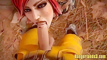 Moxxi from Borderlands enjoys deepthroating in a hentai compilation in HD