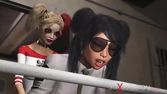 Harley Quinn hentai showing prison domination and hardcore pussy blasting