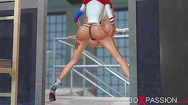 Harley Quinn hentai showing prison domination and hardcore pussy blasting