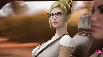 Senasual Adventures 7 Hentai girls share a double sided dildo in a taboo scene