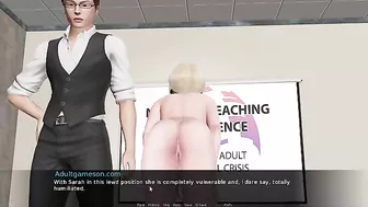 Pleasure session showing a headmaster and a horny blonde beauty cumming