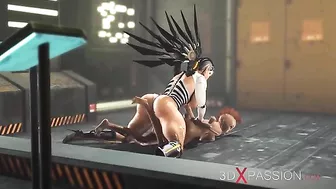 Cocksucking session from a sexy lady with a big fat ass in hentai futa porn