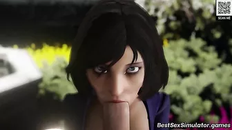 Elizabeth from Bioshock enjoying hot sex with horny cocks and real orgasms