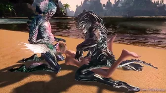 Her best chance to take sea monster dick in hardcore hentai with lots of gape